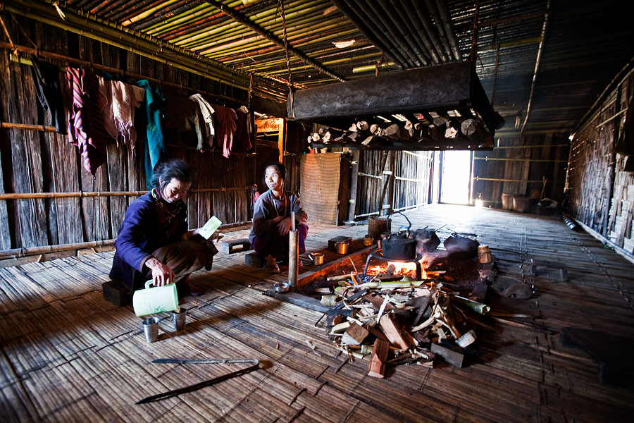  Interior of a Apatani house near Ziro